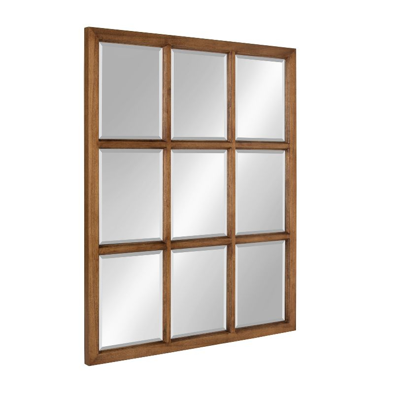 26" x 32" Hogan Windowpane Framed Wall Mirror Natural - Kate and Laurel