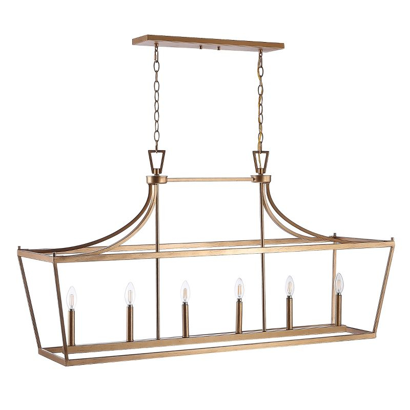 Aroris 6 Light 49" Height Adjustable Pendant - PND4093 - Gold - Safavieh