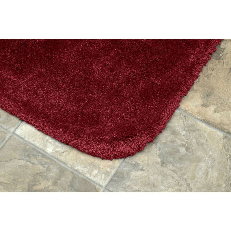 Garland Rug 3pc Finest Luxury Ultra Plush Washable Nylon Bath Rug Set Red : Microfiber, Machine Washable, Non-Slip Backing