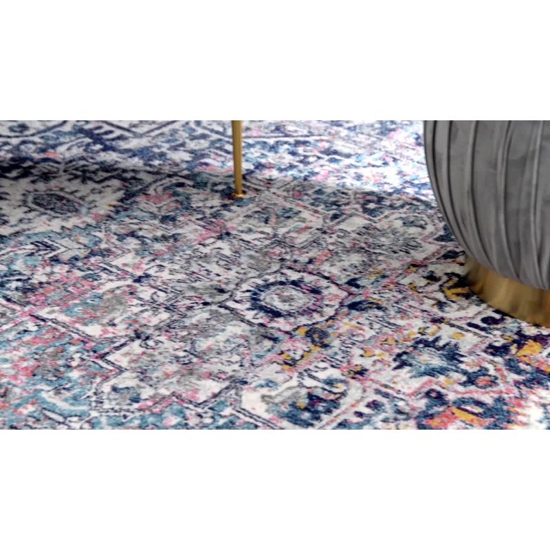 Nuloom Lilah Medallion 2x3 Accent Indoor Area Rug for Living Room Bedroom Dining Room Entryway Kitchen, Blue/Multicolor