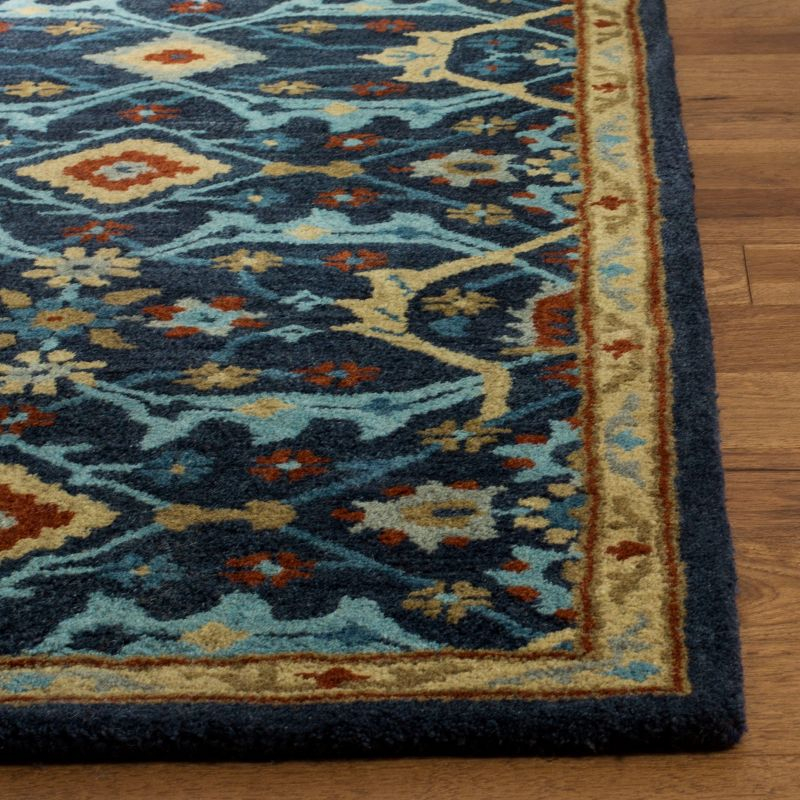 Heritage HG416 Hand Tufted Runner Rug - Navy/Multi - 2'3"x8' - Safavieh.