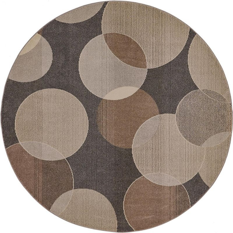 Unique Loom 8' 0 x 8' 0 Round Gray Chromatic Seaside Area Rug