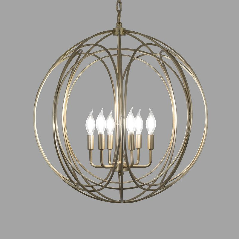 Yosemite Home Decor Brass 6-Light Brass Chandelier
