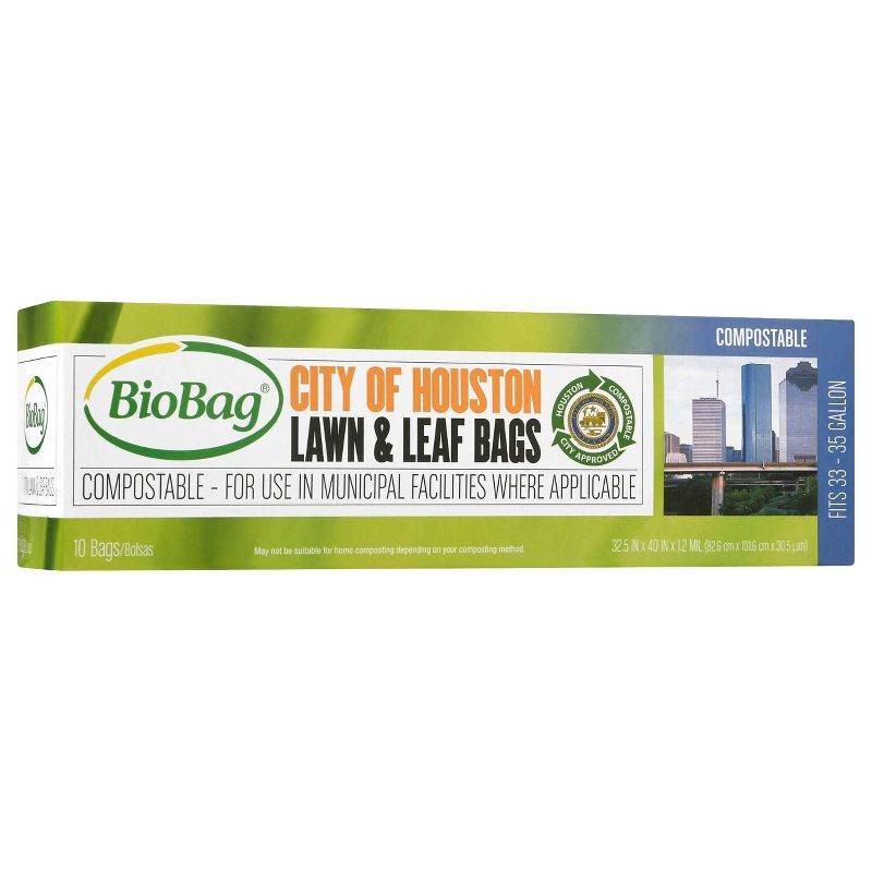 BioBag Compostable Lawn & Leaf Trash Bags - 33gal/10ct
