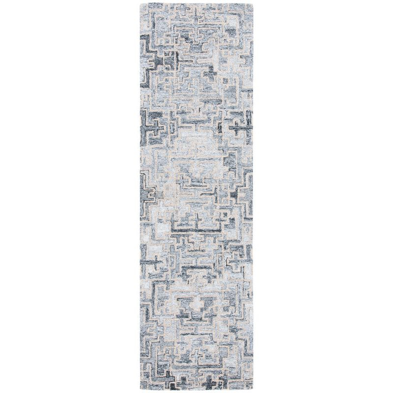 Abstract ABT142 Handmade Indoor Runner - Ivory/Black - 2'-3"x6' - Safavieh