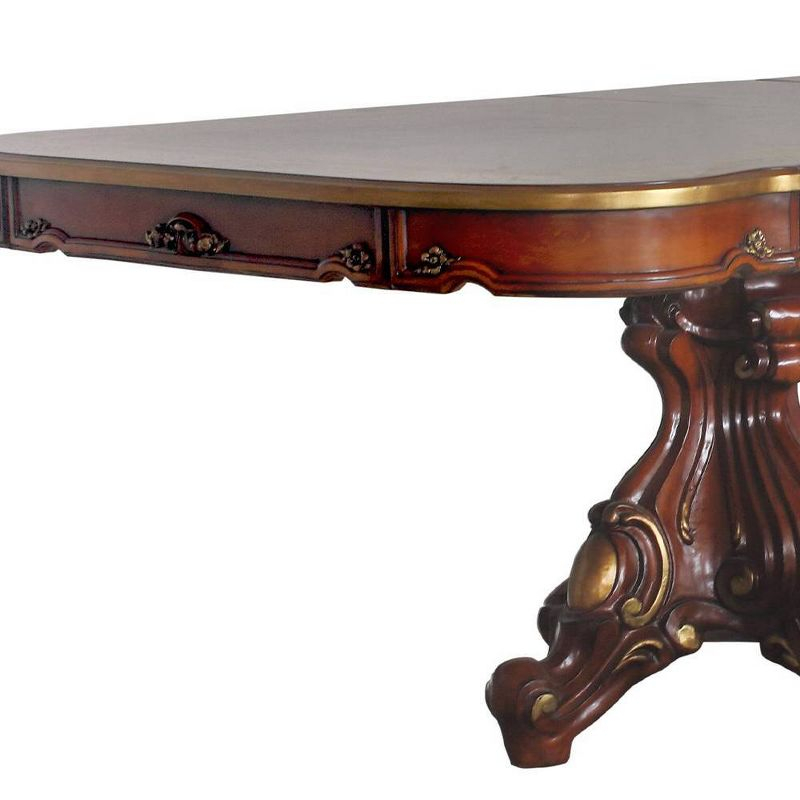 Acme Furniture Picardy 120" Dining Tables Honey Oak: Seats 8, Double Pedestal, Wood Frame