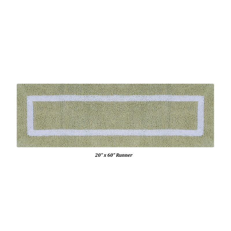 Better Trends Hotel Multi 100% Cotton Tufted Two Tone Reversible Bath Rug 20" x 60" Runner - Sage/White