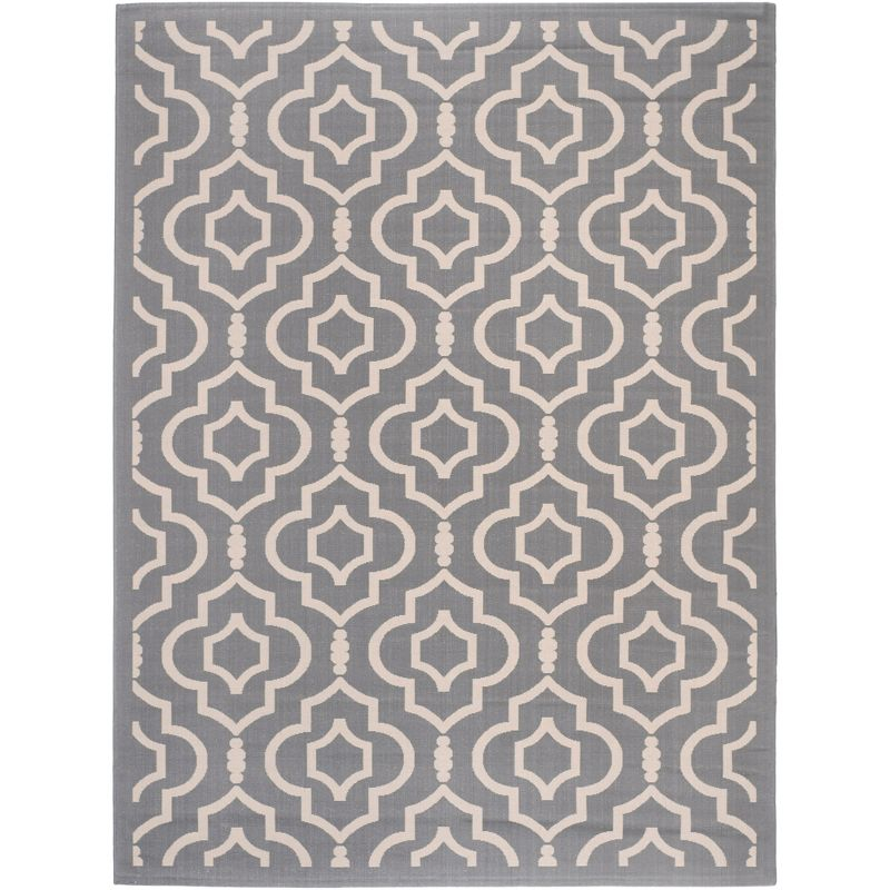 Courtyard CY6926 Power Loomed Indoor and Outdoor Area Rug - Anthracite/Beige - 9'x12' - Safavieh