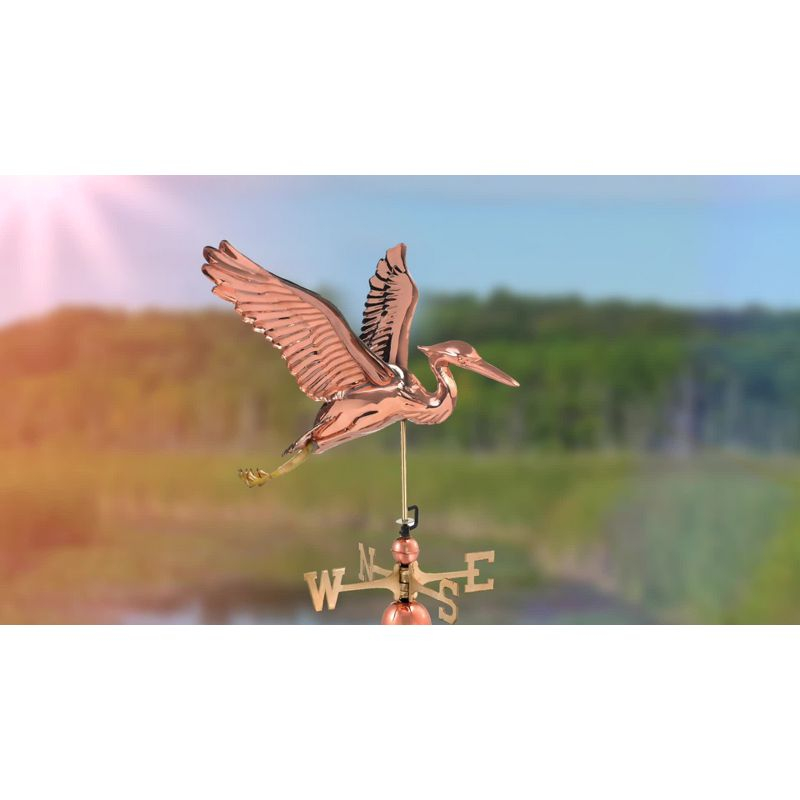 Save the Whales Pure Copper Weathervane- Good Directions: Outdoor Decorative Sculpture, 40" Max Height