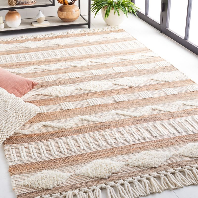 Natural Fiber NF377 Flat Weave Indoor Accent Rug - Natural/Ivory - 3'x5' - Safavieh