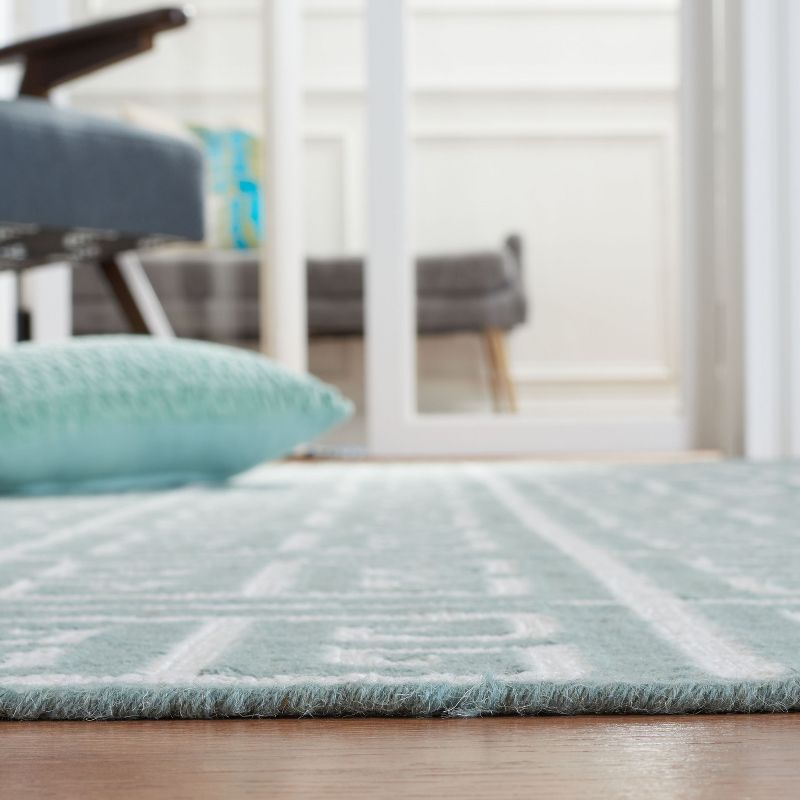 Dhurries DHU626 Hand Woven Area Rug - Blue/Ivory - 3'x5' - Safavieh.