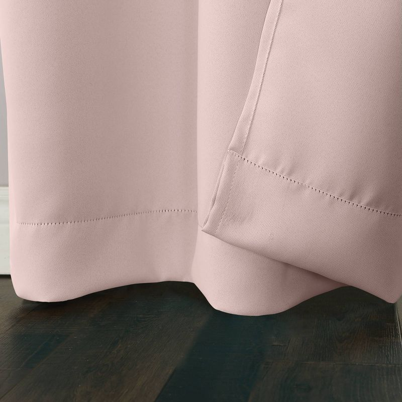 40"x63" Sun Zero Blackout Kenneth Energy Saving Grommet Curtain Panel Pink: Modern Noise Reduction Twill