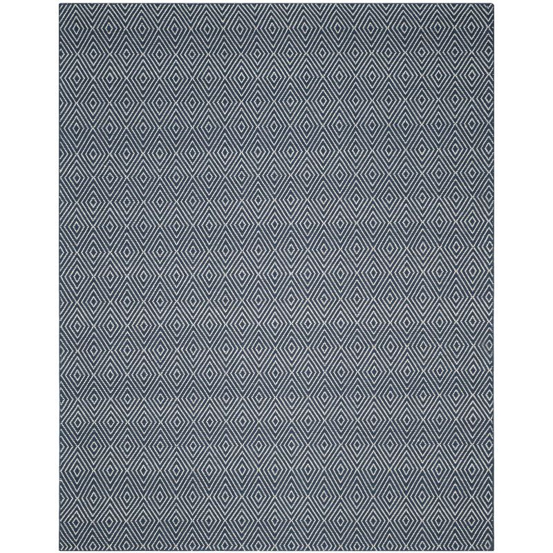 Wilton WIL715 Hand Hooked Indoor Area Rug - Navy/Ivory - 8'x10' - Safavieh