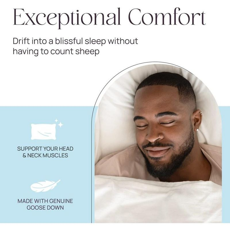 East Coast Bedding Balanced Dream 50/50 Goose Feather Down Pillow Queen Size Pack of 1