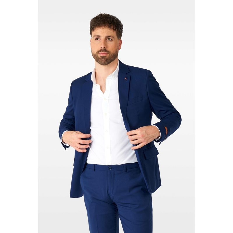 OppoSuits Daily Men's Suit - Casual Two-Piece Suit - Wedding & Business Casual Outfit - Dark Blue - Size 50