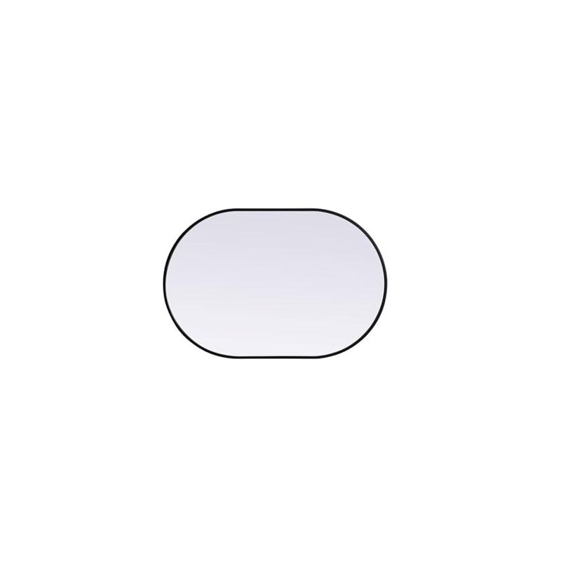Elegant Lighting Metal Frame Oval Mirror, 27x40 Inch, Black