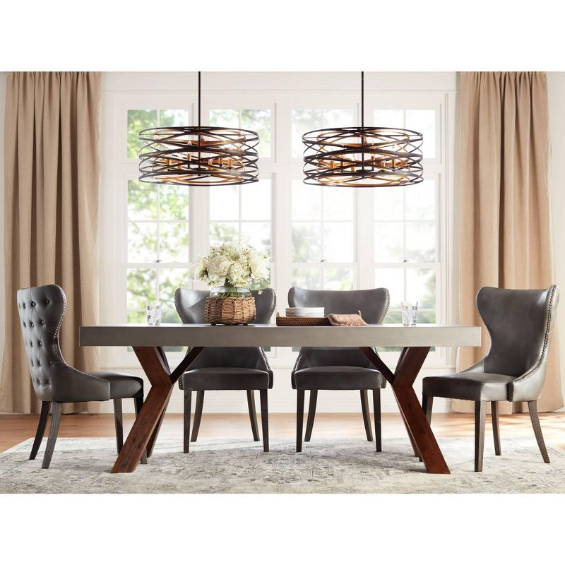 Minka Lavery Dark Bronze Mosaic Gold Chandelier 26" Wide Modern 6-Light Fixture for Dining Room House Foyer Kitchen Entryway Home