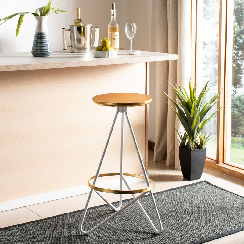 Galexia Bar Stool - BST3200 - Gold/White - Safavieh