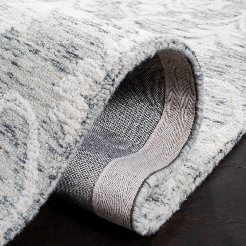 Metro MET996 Hand Tufted Indoor Area Rug - Dark Grey/Ivory - 6'x6' - Safavieh