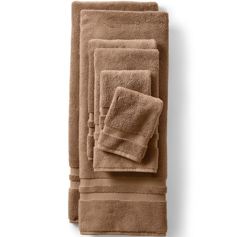 Lands' End Essential Cotton 6-Piece Bath Towel Set - Assorted Bath Towel Set - Dark Jute Brown