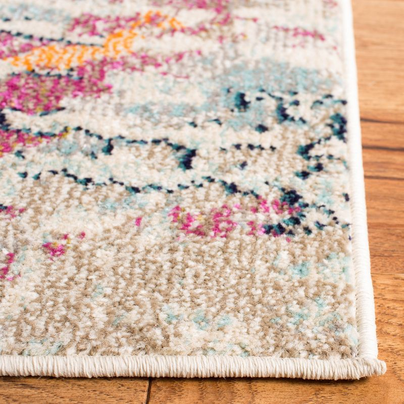 Madison MAD454 Power Loomed Indoor Area Rug - Light Blue/Orange - 5'x5' - Safavieh