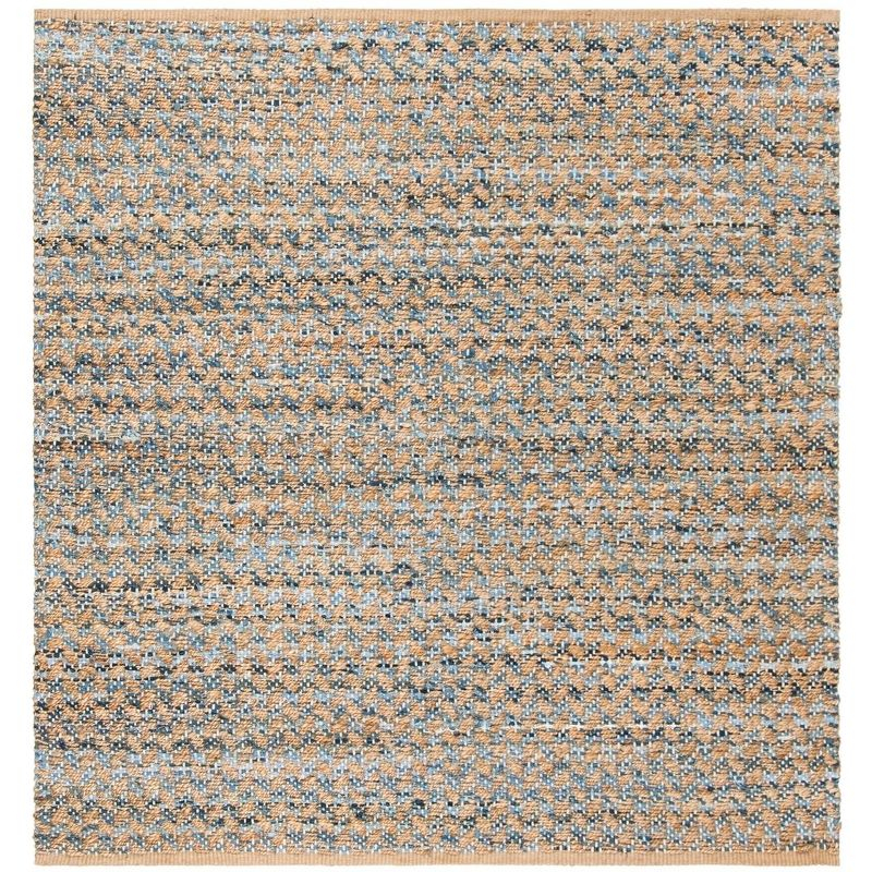 Reinheimer Hand Woven Jute/Chindi/Cotton Rug in Blue/Natural