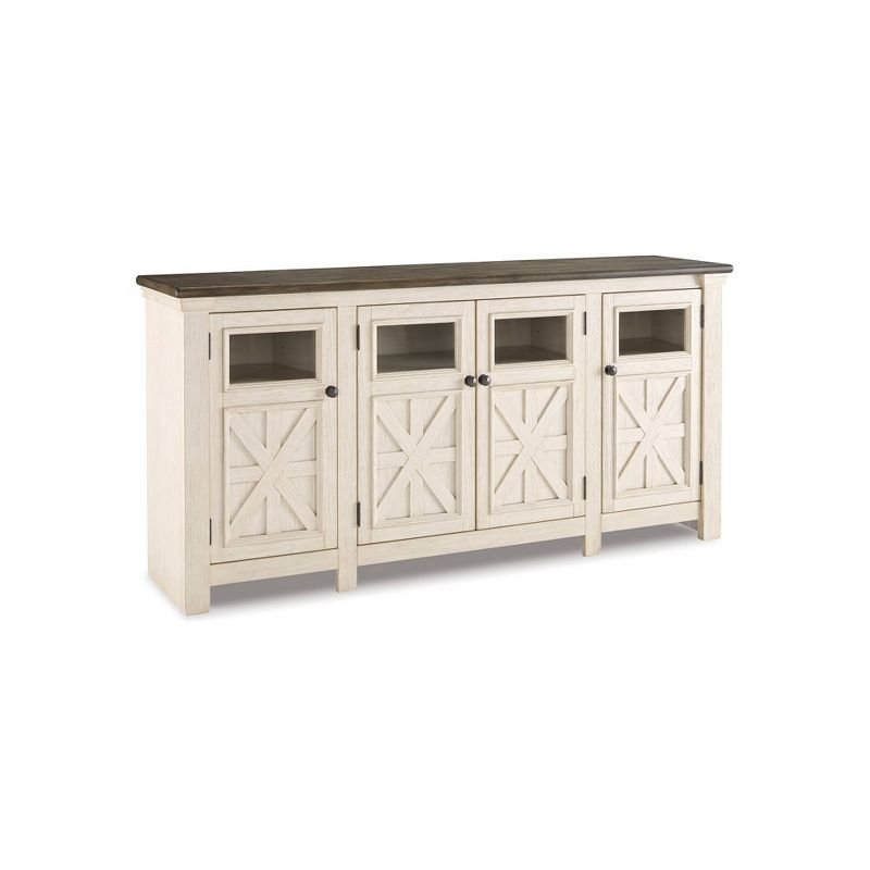 Bolanburg Extra Large TV Stand for TVs up to 74" Off White: Entertainment Center - Signature Design by Ashley