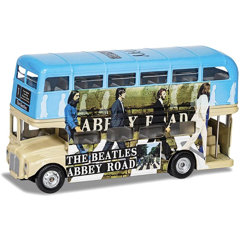 The Beatles London Double Decker Bus "Abbey Road" Blue and Beige Diecast Model Car by Corgi