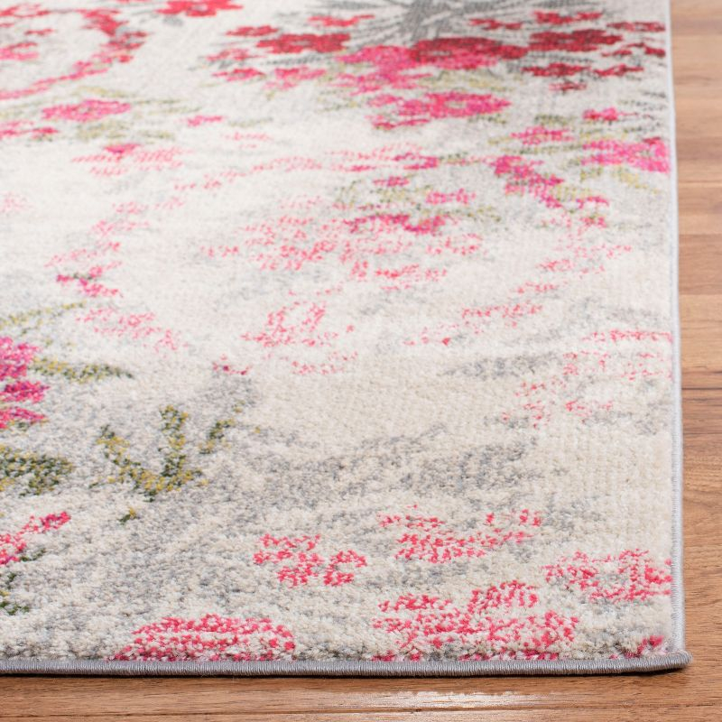 Monaco MNC205 Power Loomed Area Rug - Ivory/Pink - 6'7"x6'7" - Safavieh.