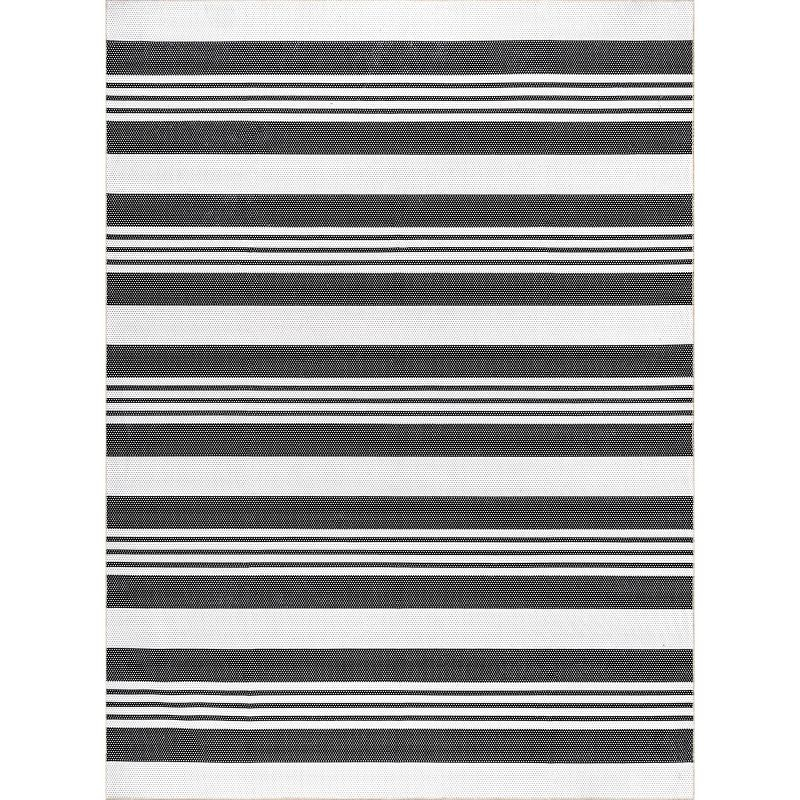 Nuloom Lena Pet Friendly Machine Washable Striped Area Rug, 3' x 5', Charcoal