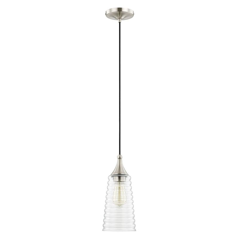 Livex Lighting Art Glass 1 - Light Pendant in  Brushed Nickel