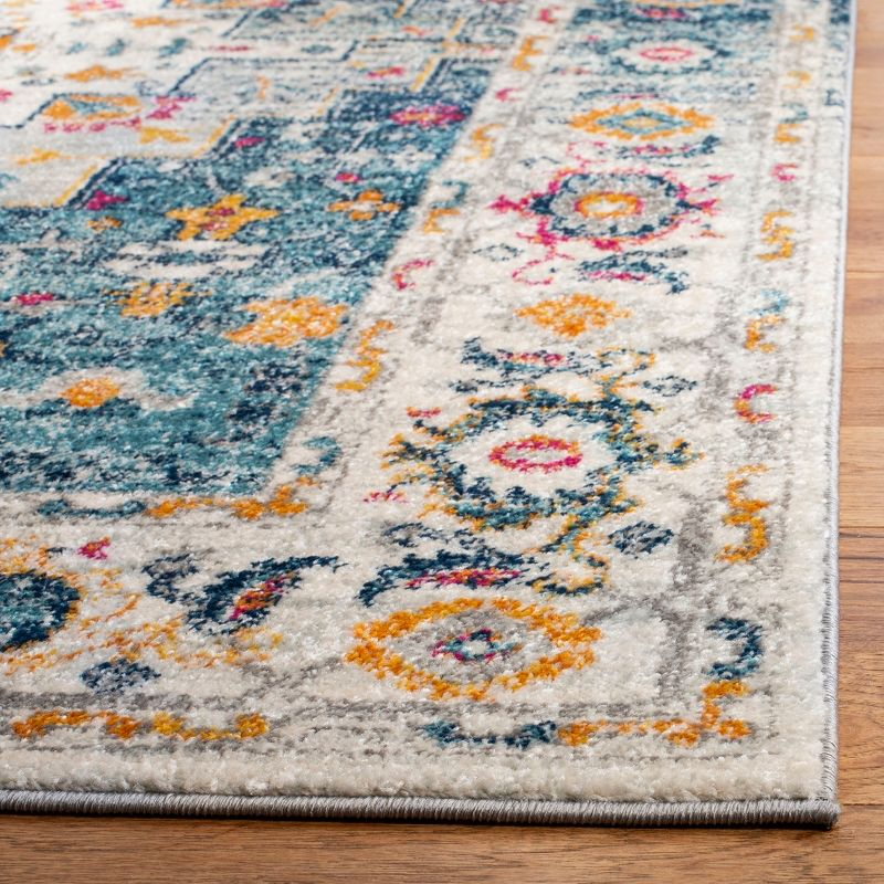 Madison MAD156 Power Loomed Indoor Area Rug - Turquoise/Ivory - 4'x6' - Safavieh