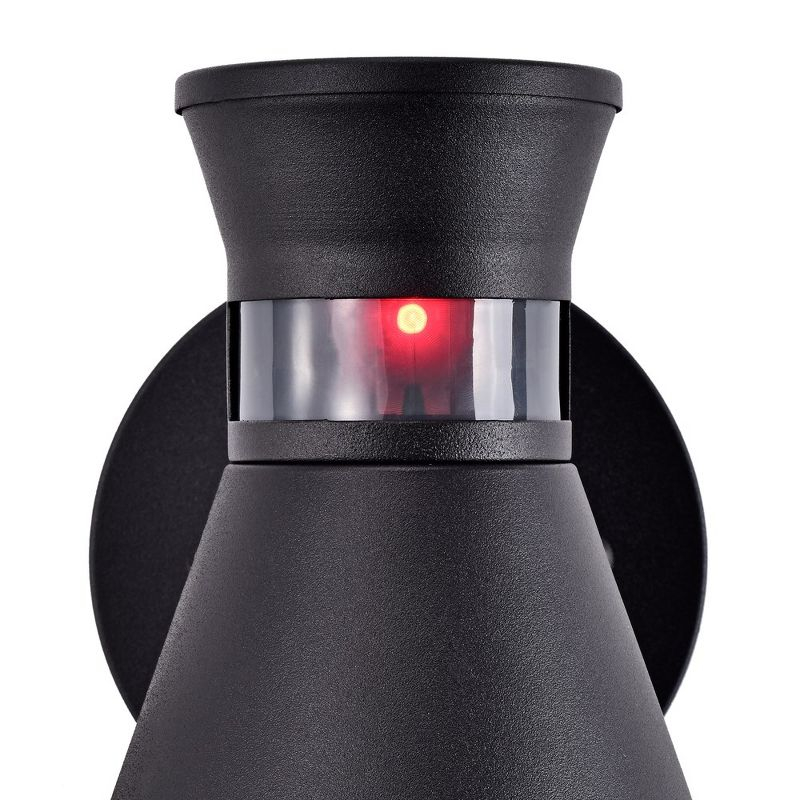 C Cattleya Motion Sensor Dusk to DawnOutdoor Wall Sconce with Black Finish