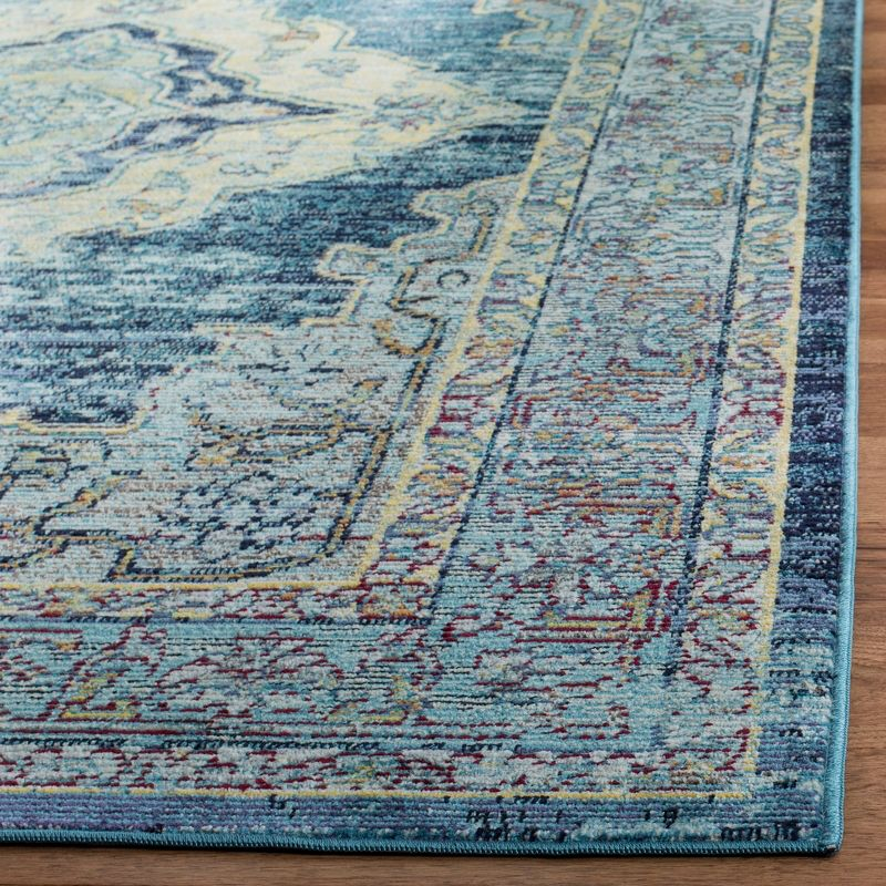 Crystal CRS500 Power Loomed Area Rug - Blue/Yellow - 4'x6' - Safavieh.
