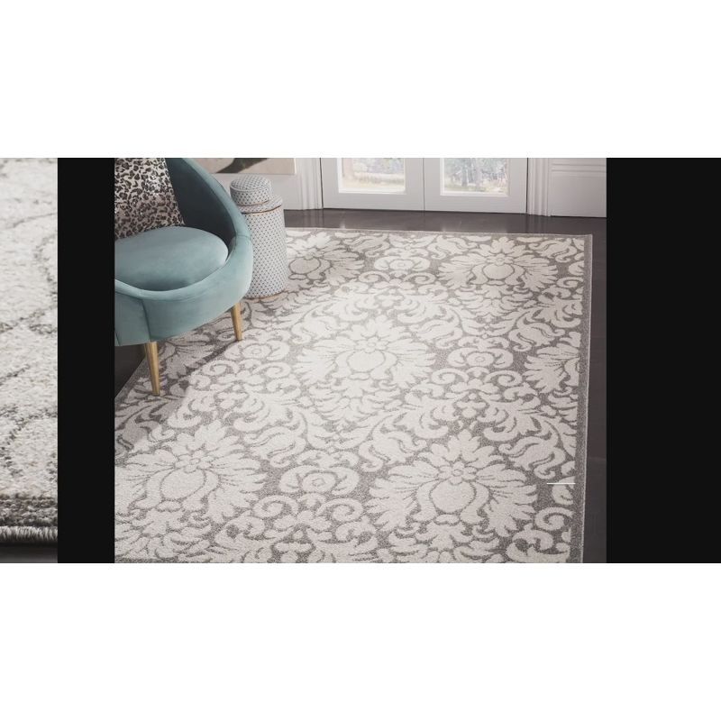 Amherst AMT427 Power Loomed Indoor Area Rug - Dark Grey/Beige - 9'x9' - Safavieh