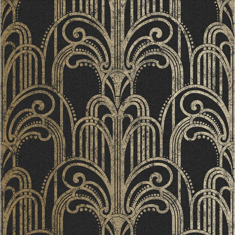 Art Deco Black and Gold Geometric Paste the Wall Wallpaper