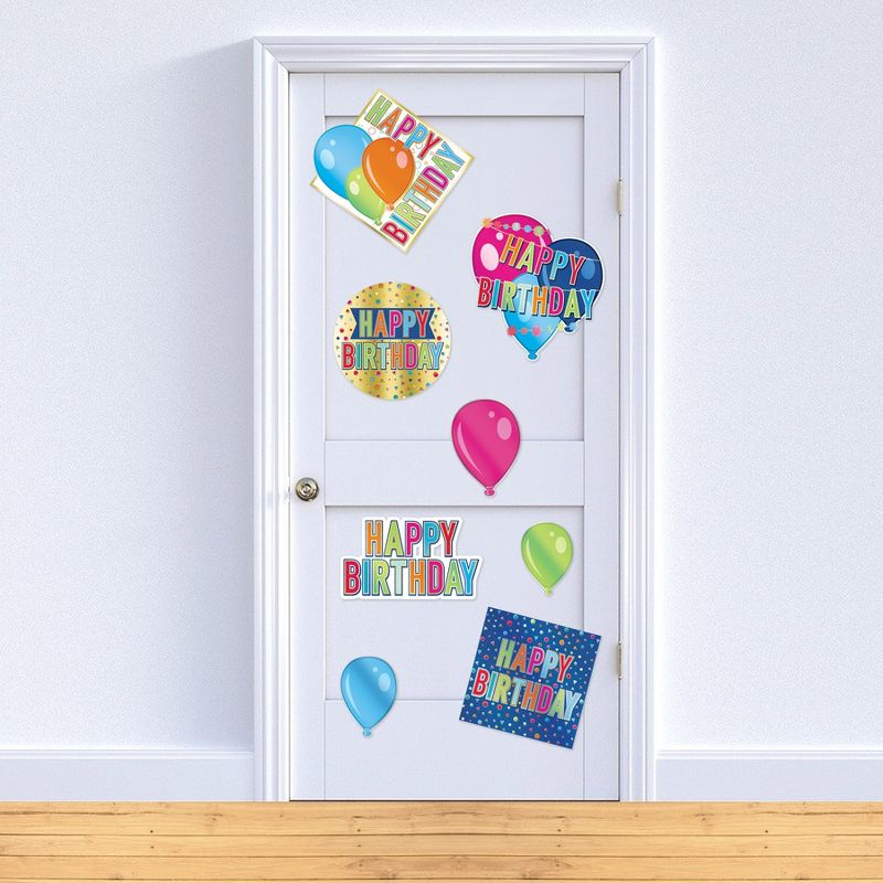 Beistle Foil Happy Birthday Cutouts, 3.75"-10.25", (16/Pkg) Multicolored