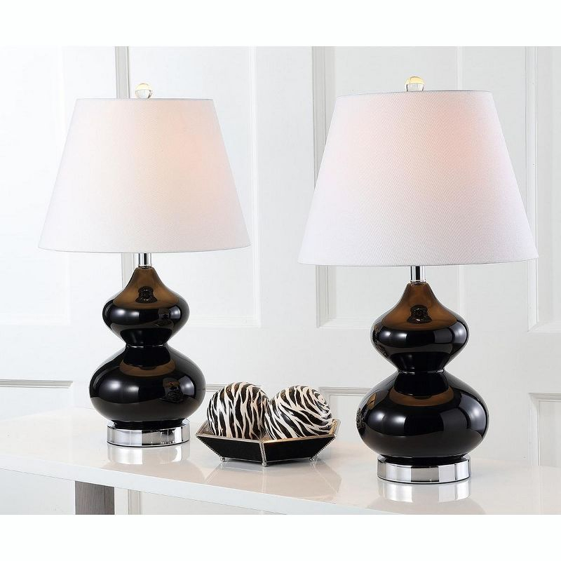 Eva Double Gourd Table Lamp (Set of 2) - Black - Safavieh.
