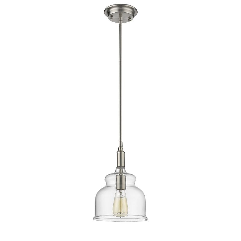 Chloe Lighting Zoe Transitional 1 Light Brushed Nickel Ceiling Mini Pendant 8" Wide