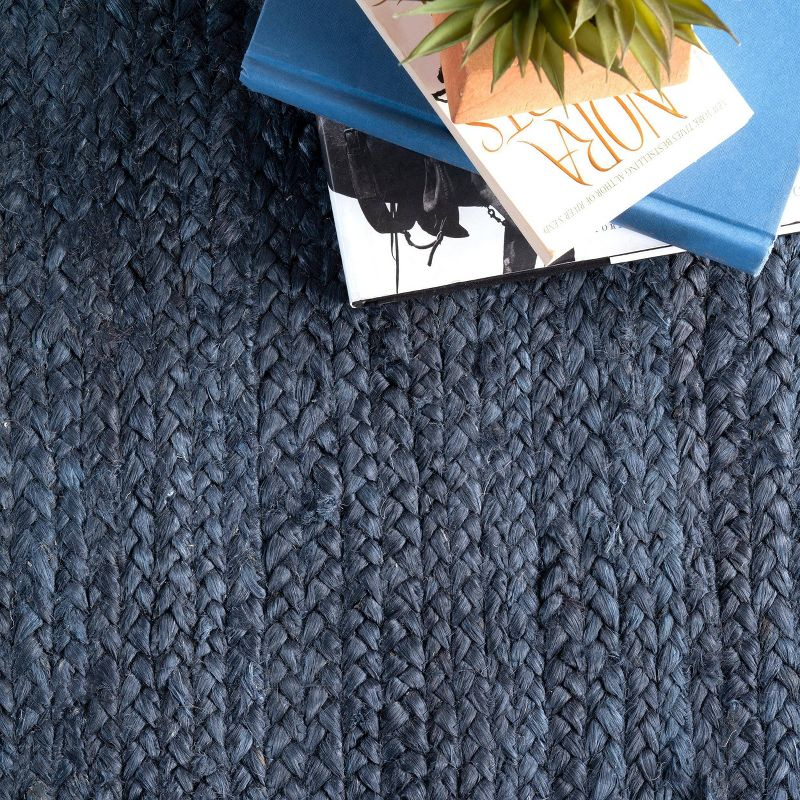 2'6"x8' Runner Hand Woven Eleonora Area Rug Blue- nuLOOM: Modern Jute Runner Rug, Low Pile, Indoor Use