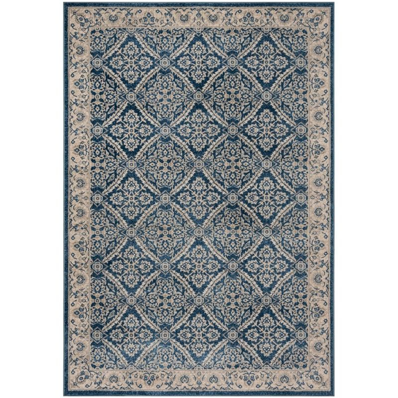Brentwood BNT863 Power Loomed Indoor Area Rug - Navy/Creme - 6'x9' - Safavieh