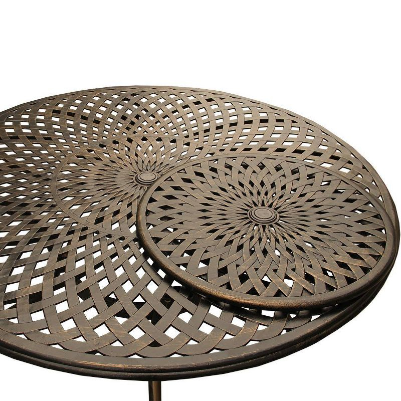7pc Outdoor Dining Set: UV-Resistant Aluminum Patio Furniture with Lazy Susan - Oakland Living