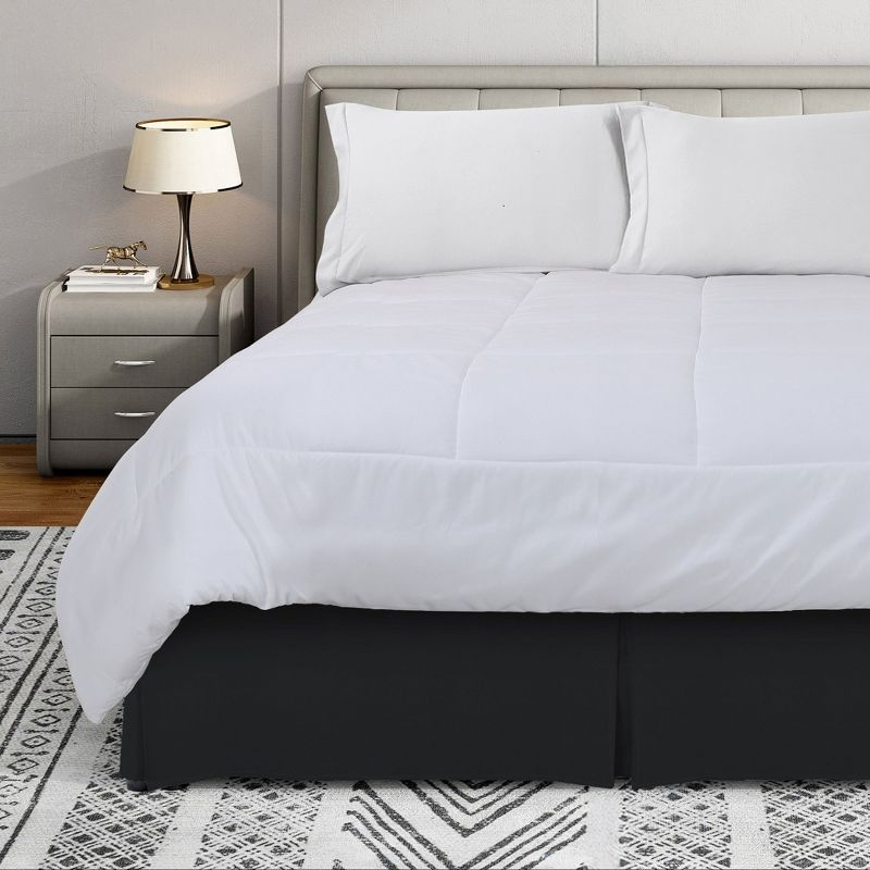 Swift Home | Basics Pleated Microfiber Bed Skirt 14-inch Drop Rose Blush Full