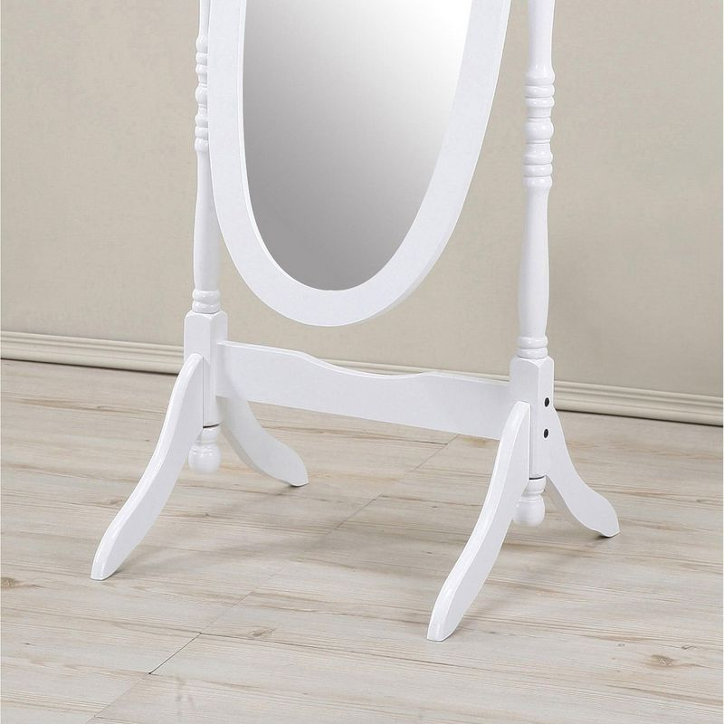 Roundhill Furniture Traditional Queen Anna Style Wood Floor Cheval Mirror Pink