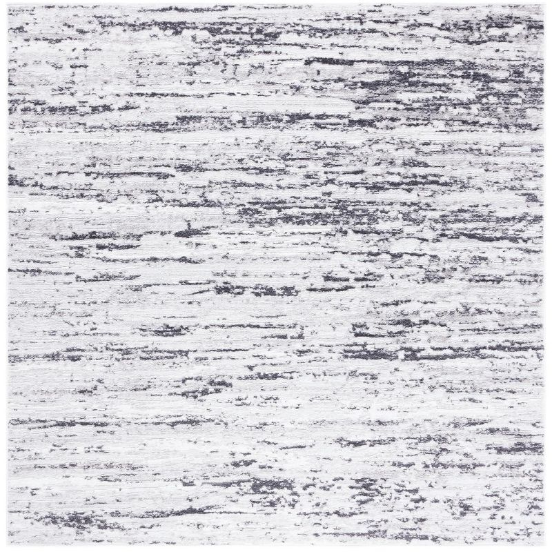 Amelia 700 ALA768 Machine Made Loomed Area Rug - Light Grey/Charcoal - 5'-3" X 5'-3"  Square - Safavieh