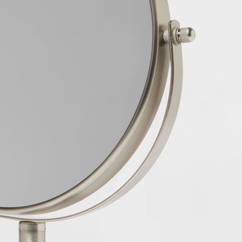 Bathroom Mirror Brushed Nickel - Threshold™: Round, Nickel-Plated, Freestanding, No Assembly Required