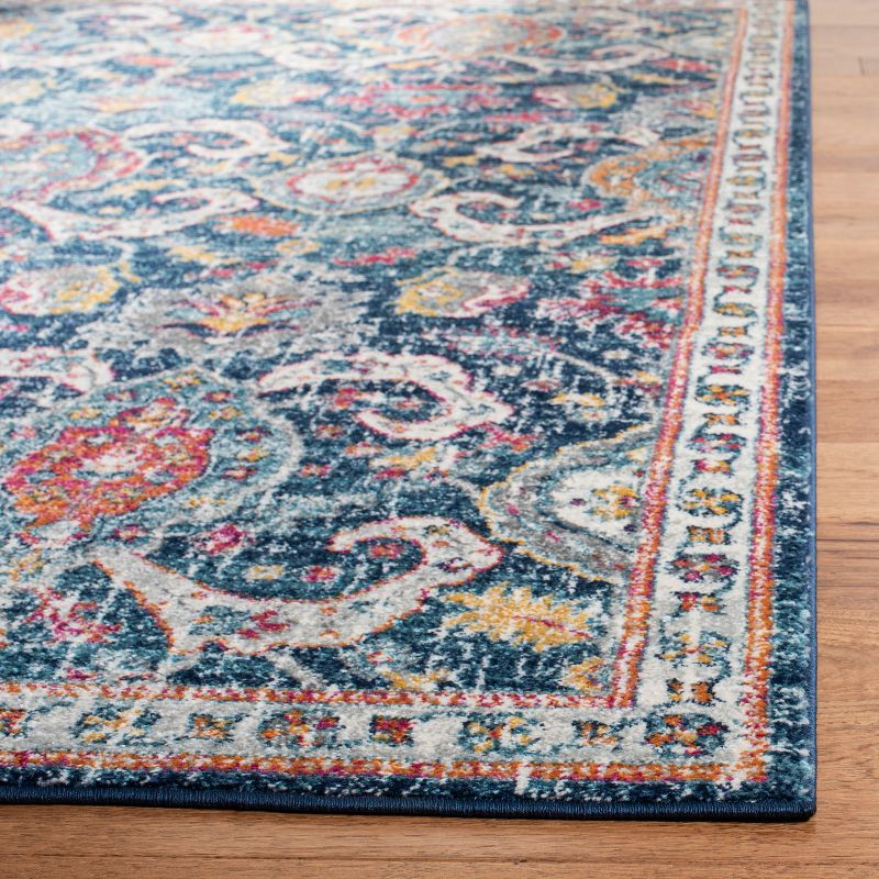 Evoke EVK255 Power Loomed Area Rug - Navy/Fuchsia - 5'3"x7'6" - Safavieh.