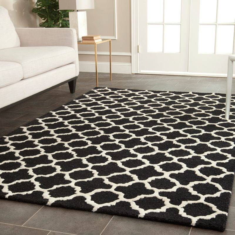 Cambridge CAM130 Hand Tufted Area Rug - Black/Ivory - 8'x10' - Safavieh.