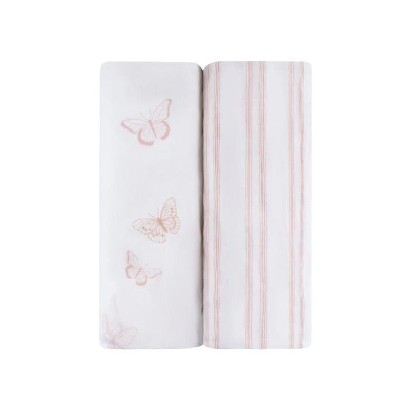 Ely's & Co. Baby Fitted Bassinet Sheet  100% Combed Jersey Cotton Pink for Baby Girl 2 Pack