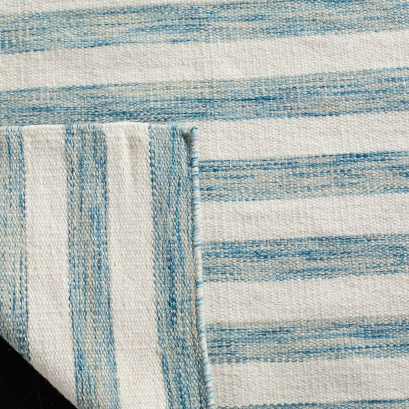 Dhurries DHU575 Hand Woven Area Rug - Aqua/Ivory - 3'x5' - Safavieh.
